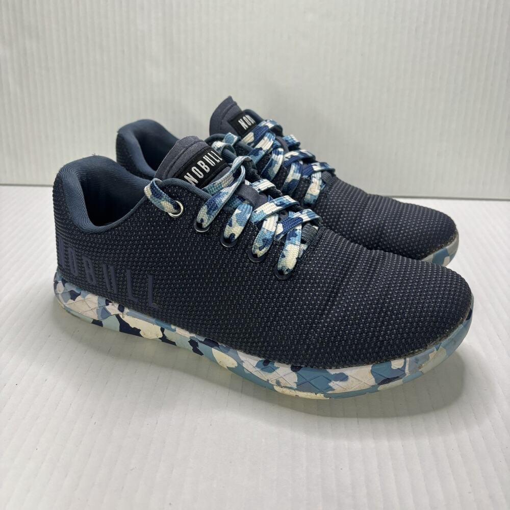NOBULL Navy Knit Trainers with Blue Camo Sole